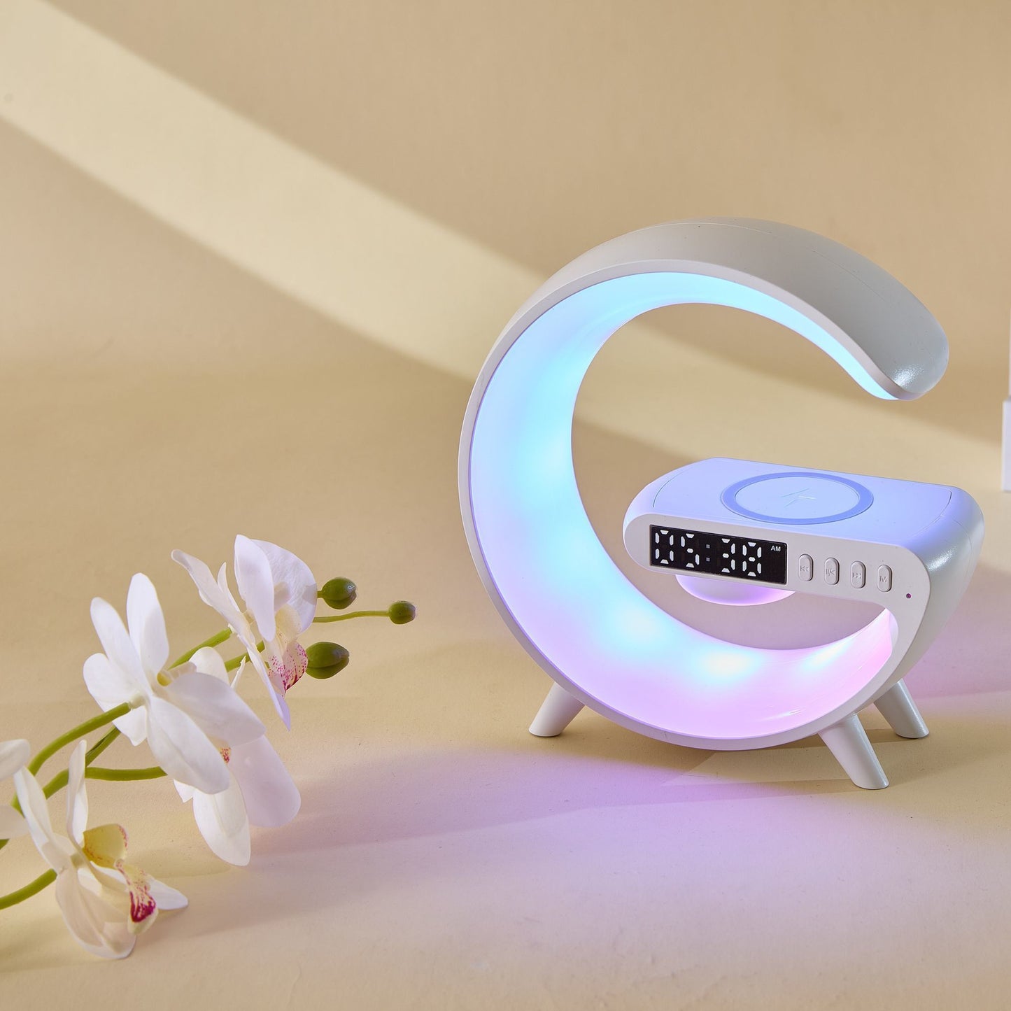 无线充电蓝牙音响音量闹钟氛围多功能台灯夜灯生日礼物男生音箱