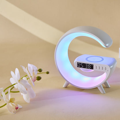 无线充电蓝牙音响音量闹钟氛围多功能台灯夜灯生日礼物男生音箱